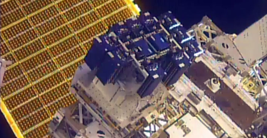 NASA mounted samples of solar films developed at UC Merced on a cube outside the International Space Station for 10 months.